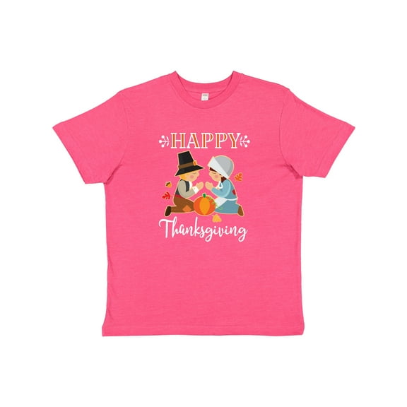 Inktastic Happy Thanksgiving Christian Pilgrims Holiday Youth T-Shirt
