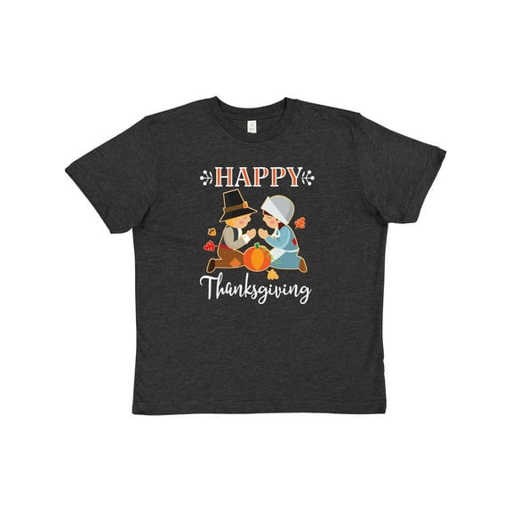 Inktastic Happy Thanksgiving Christian Pilgrims Holiday Youth T-Shirt