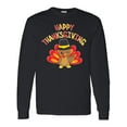 thumbnail image 1 of Inktastic Happy Thanksgiving Cute Turkey in Pilgrim Hat Long Sleeve T-Shirt, 1 of 5