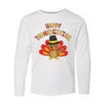 thumbnail image 1 of Inktastic Happy Thanksgiving Cute Turkey in Pilgrim Hat Long Sleeve Youth T-Shirt, 1 of 5