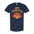 thumbnail image 1 of Inktastic Happy Thanksgiving Cute Turkey in Pilgrim Hat T-Shirt, 1 of 5