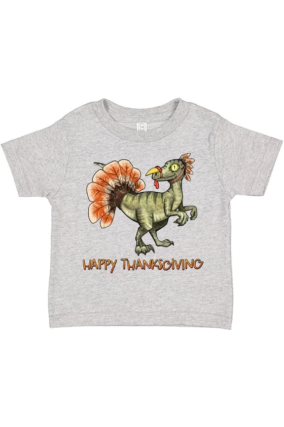 Happy Thanksgiving Dinosaur Boys or Girls Toddler T-Shirt