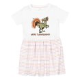 thumbnail image 1 of Inktastic Happy Thanksgiving Dinosaur Girls Toddler Dress, 1 of 5