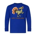 thumbnail image 1 of Inktastic Happy Thanksgiving Dinosaur Long Sleeve Youth T-Shirt, 1 of 5