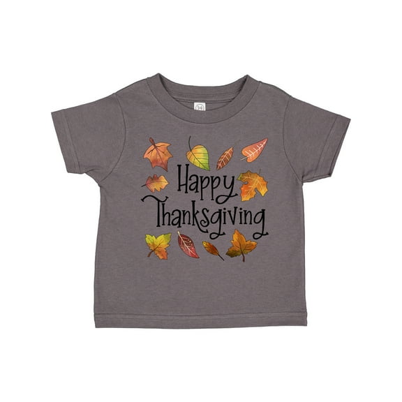 Inktastic Happy Thanksgiving Fall Leaves Boys or Girls Toddler T-Shirt