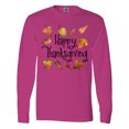 thumbnail image 1 of Inktastic Happy Thanksgiving Fall Leaves Long Sleeve T-Shirt, 1 of 4