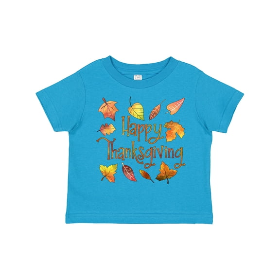 Inktastic Happy Thanksgiving Fall Leaves in Autumn Colors Boys or Girls Toddler T-Shirt