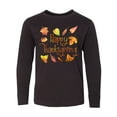 thumbnail image 1 of Inktastic Happy Thanksgiving Fall Leaves in Autumn Colors Long Sleeve Youth T-Shirt, 1 of 5