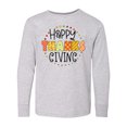 thumbnail image 1 of Inktastic Happy Thanksgiving Fun Autumn Patterns Long Sleeve Youth T-Shirt, 1 of 5