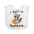 thumbnail image 1 of Inktastic Happy Thanksgiving Holiday Raccoon Boys or Girls Baby Bib, 1 of 4