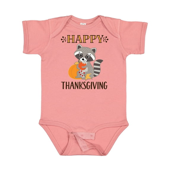 Inktastic Happy Thanksgiving Holiday Raccoon Boys or Girls Baby Bodysuit