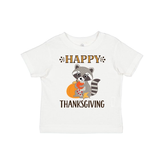Inktastic Happy Thanksgiving Holiday Raccoon Boys or Girls Toddler T-Shirt