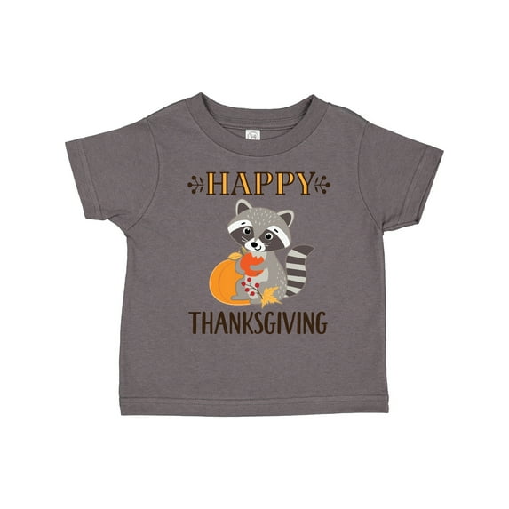 Inktastic Happy Thanksgiving Holiday Raccoon Boys or Girls Toddler T-Shirt
