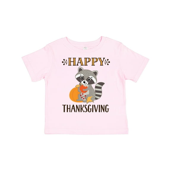 Inktastic Happy Thanksgiving Holiday Raccoon Boys or Girls Toddler T-Shirt
