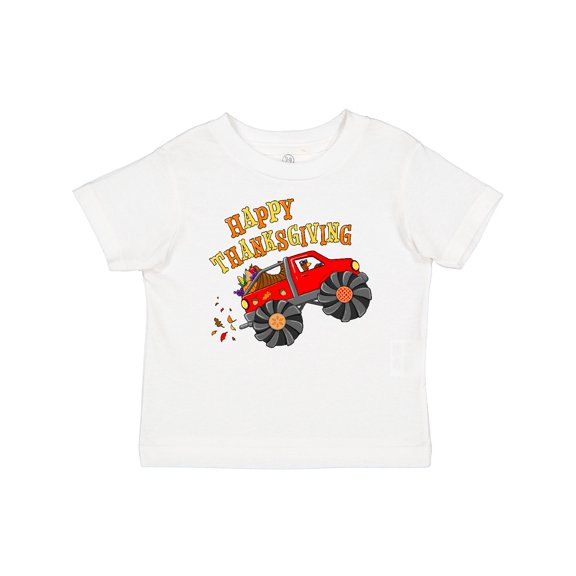 Inktastic Happy Thanksgiving Monster Truck with Turkey and Food Boys or Girls Baby T-Shirt