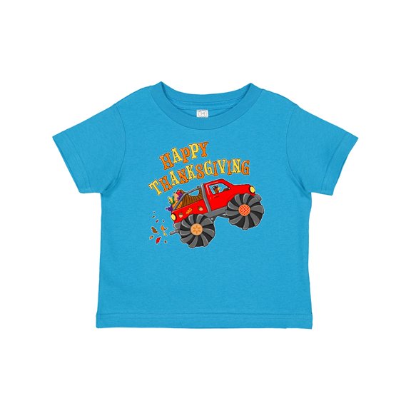 Inktastic Happy Thanksgiving Monster Truck with Turkey and Food Boys or Girls Baby T-Shirt