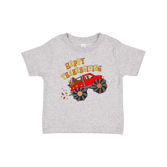 Inktastic Happy Thanksgiving Monster Truck with Turkey and Food Boys or Girls Baby T-Shirt
