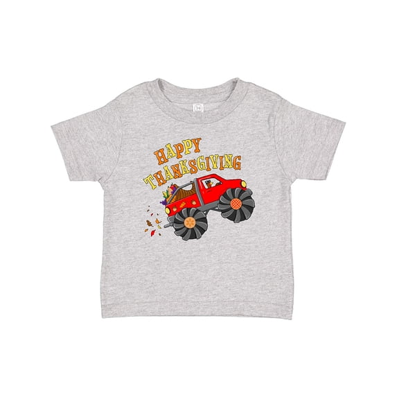 Inktastic Happy Thanksgiving Monster Truck with Turkey and Food Boys or Girls Baby T-Shirt