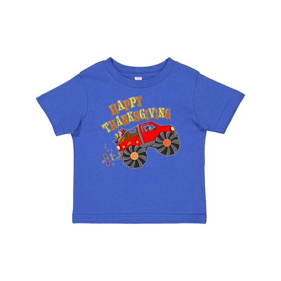 Inktastic Happy Thanksgiving Monster Truck with Turkey and Food Boys or Girls Baby T-Shirt