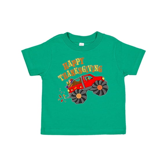 Inktastic Happy Thanksgiving Monster Truck with Turkey and Food Boys or Girls Toddler T-Shirt
