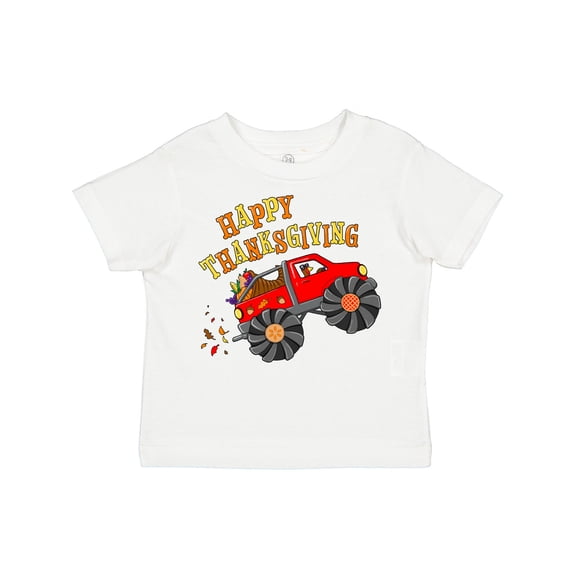 Inktastic Happy Thanksgiving Monster Truck with Turkey and Food Boys or Girls Toddler T-Shirt