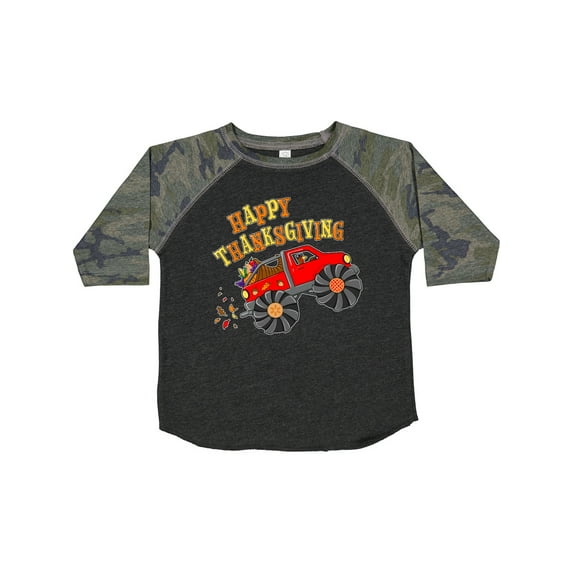 Inktastic Happy Thanksgiving Monster Truck with Turkey and Food Boys or Girls Toddler T-Shirt
