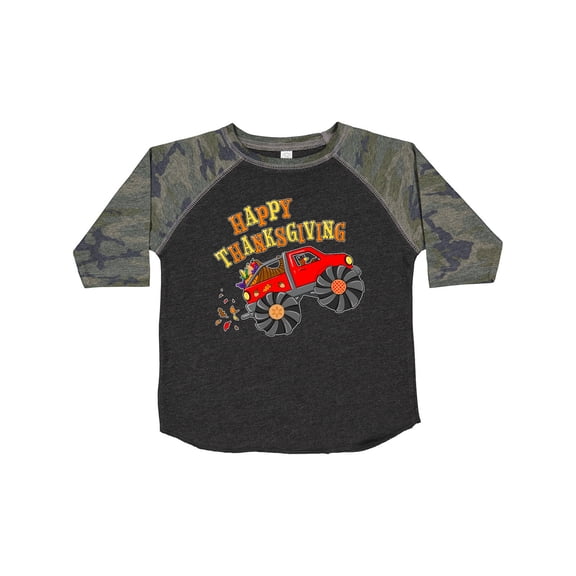 Inktastic Happy Thanksgiving Monster Truck with Turkey and Food Boys or Girls Toddler T-Shirt