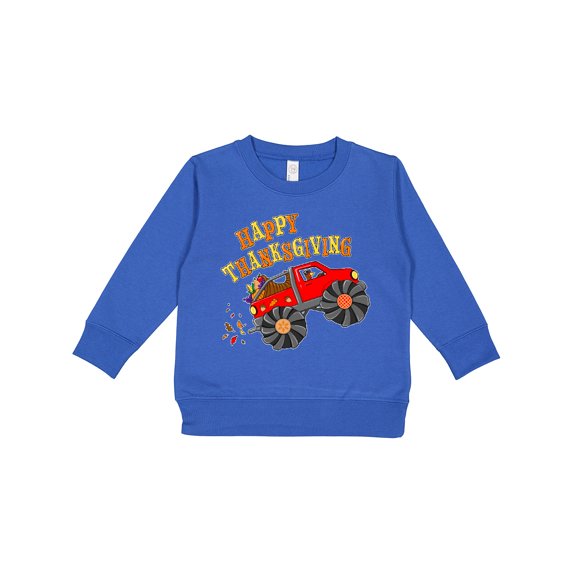 Inktastic Happy Thanksgiving Monster Truck with Turkey and Food Toddler Sweatshirt