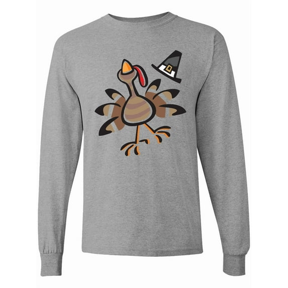 Inktastic Happy Thanksgiving Turkey Long Sleeve T-Shirt