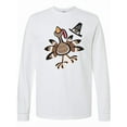 thumbnail image 1 of Inktastic Happy Thanksgiving Turkey Long Sleeve T-Shirt, 1 of 5
