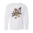 thumbnail image 1 of Inktastic Happy Thanksgiving Turkey Long Sleeve Youth T-Shirt, 1 of 5