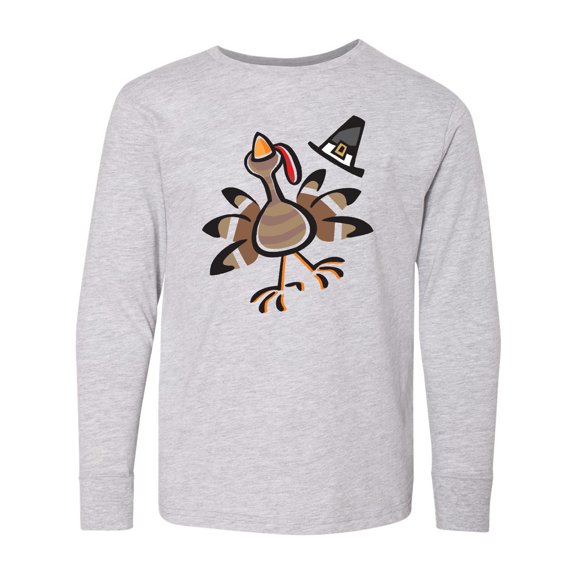 Inktastic Happy Thanksgiving Turkey Long Sleeve Youth T-Shirt
