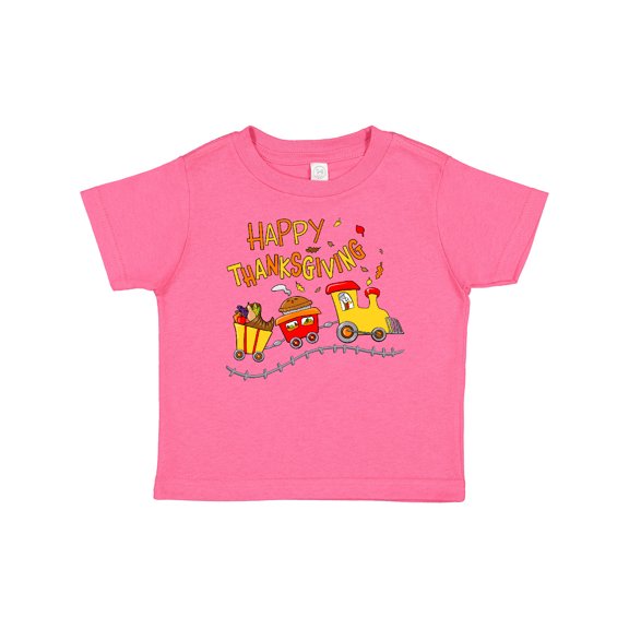 Inktastic Happy Thanksgiving Turkey Train with Food Boys or Girls Baby T-Shirt