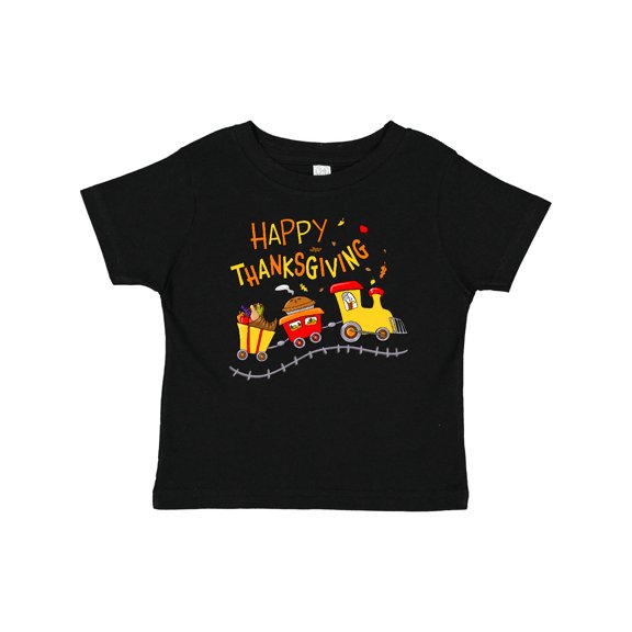 Inktastic Happy Thanksgiving Turkey Train with Food Boys or Girls Baby T-Shirt