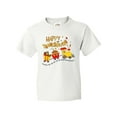 thumbnail image 1 of Inktastic Happy Thanksgiving Turkey Train with Food Youth T-Shirt, 1 of 5
