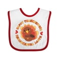 thumbnail image 1 of Inktastic Happy Thanksgiving with Cute Turkey Boys or Girls Baby Bib, 1 of 4