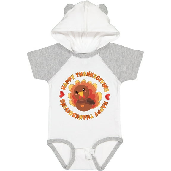 Inktastic Happy Thanksgiving with Cute Turkey Boys or Girls Baby Bodysuit