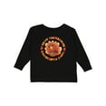 thumbnail image 1 of Inktastic Happy Thanksgiving with Cute Turkey Boys or Girls Long Sleeve Toddler T-Shirt, 1 of 5