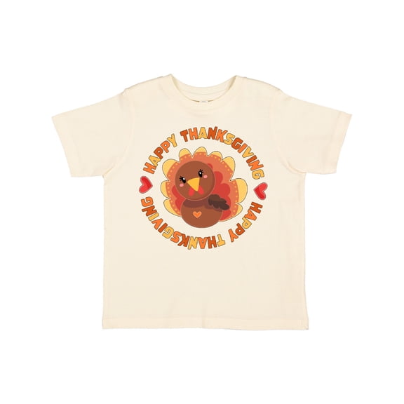 Inktastic Happy Thanksgiving with Cute Turkey Boys or Girls Toddler T-Shirt