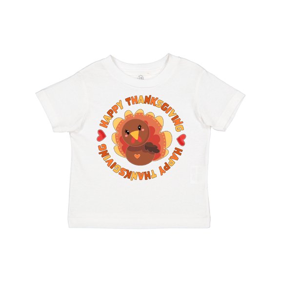 Inktastic Happy Thanksgiving with Cute Turkey Boys or Girls Toddler T-Shirt