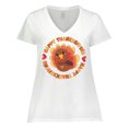 thumbnail image 1 of Inktastic Happy Thanksgiving with Cute Turkey Women's Plus Size V-Neck T-Shirt, 1 of 5