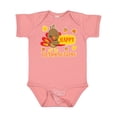 thumbnail image 1 of Inktastic Happy Thanksgiving with Cute Turkey and Leaves Boys or Girls Baby Bodysuit, 1 of 5