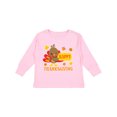 thumbnail image 1 of Inktastic Happy Thanksgiving with Cute Turkey and Leaves Boys or Girls Long Sleeve Toddler T-Shirt, 1 of 5