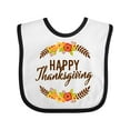 thumbnail image 1 of Inktastic Happy Thanksgiving with Fall Floral Boys or Girls Baby Bib, 1 of 4