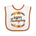 thumbnail image 1 of Inktastic Happy Thanksgiving with Fall Floral Boys or Girls Baby Bib, 1 of 4