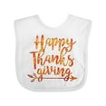 thumbnail image 1 of Inktastic Happy Thanksgiving with Leaf Arrow in Fall Colors Boys or Girls Baby Bib, 1 of 4