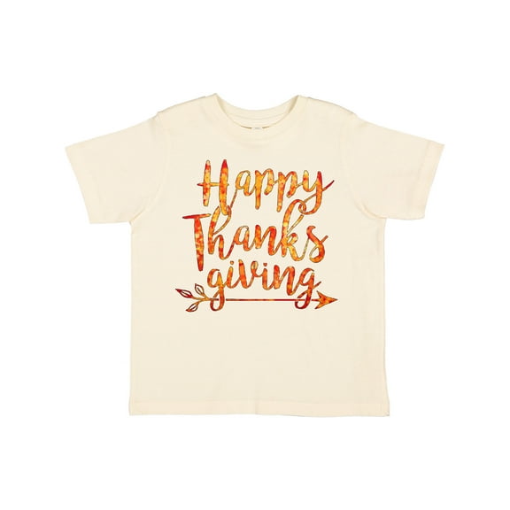 Inktastic Happy Thanksgiving with Leaf Arrow in Fall Colors Boys or Girls Toddler T-Shirt