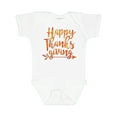 thumbnail image 1 of Inktastic Happy Thanksgiving with leaf arrow in fall colors Boys or Girls Baby Bodysuit, 1 of 5