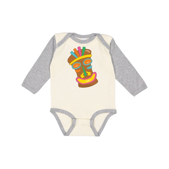 Inktastic Happy Tiki Face Boys or Girls Long Sleeve Baby Bodysuit