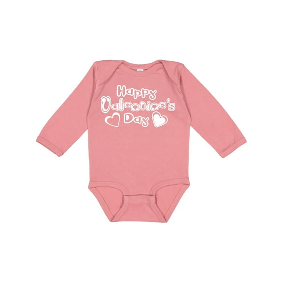 Inktastic Happy Valentine's Day Boys or Girls Long Sleeve Baby Bodysuit